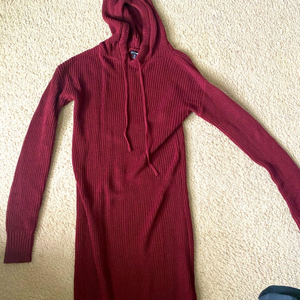 Hooded sweater dress